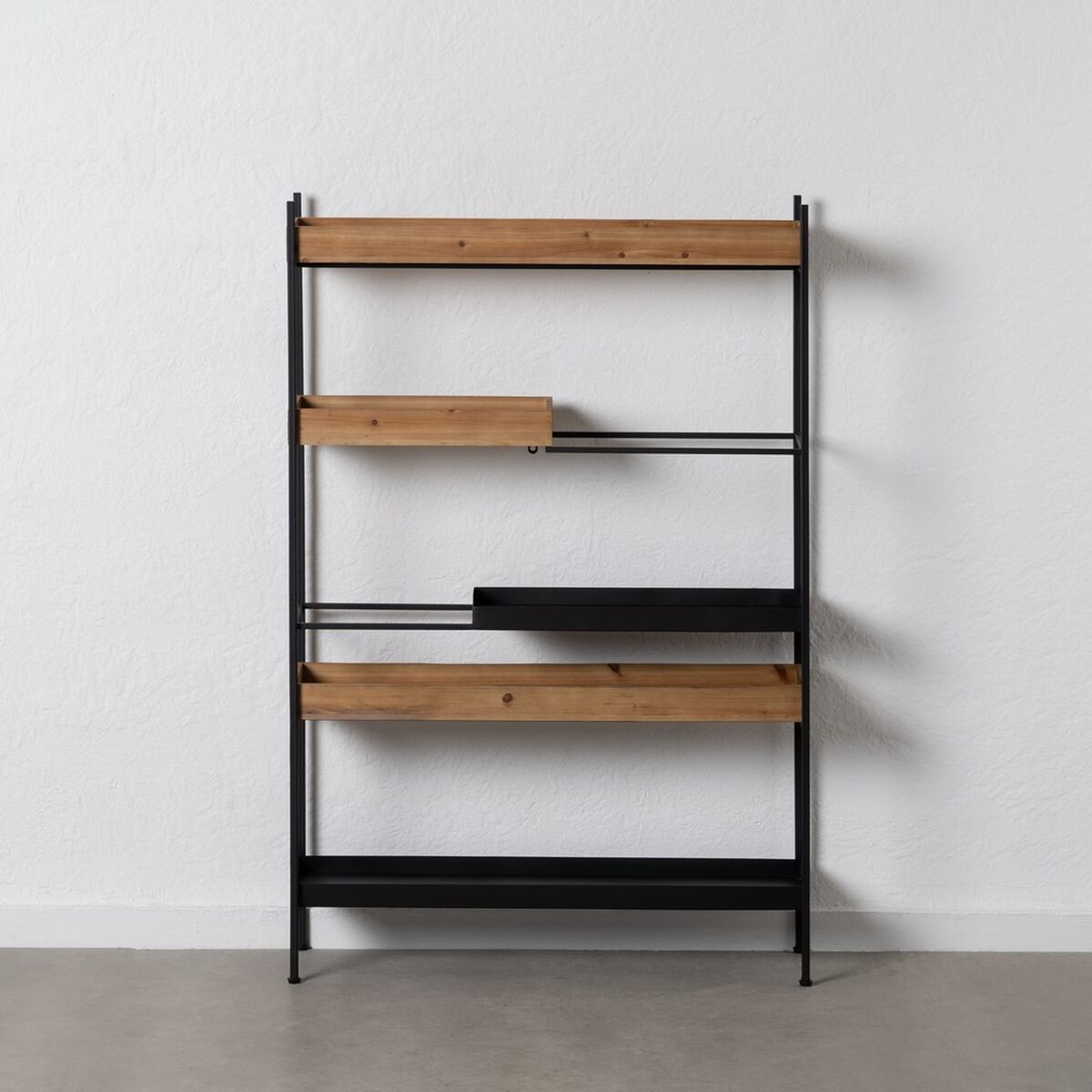 Hylder Brun Sort Træ Jern 85 x 26 x 130 cm
